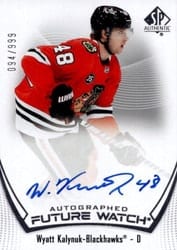 2021-22 SP Authentic Base Set Wyatt Kalynuk #119 card