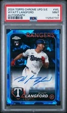 2024 Topps Chrome Update Sapphire Edition Autographs Wyatt Langford #USA-WL card