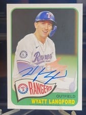 Wyatt Langford 2025 Topps Heritage 25th Anniversary Autograph #H25A-WL