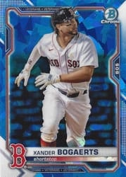 2021 Bowman Chrome Sapphire Edition Base Set Xander Bogaerts #85 card