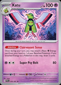 Paldean Fates Xatu #26 card
