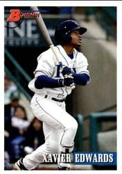 2021 Bowman Heritage Base Set Xavier Edwards #180 card