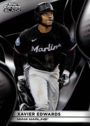 2025 Topps Chrome Black Base Set Xavier Edwards #74 card