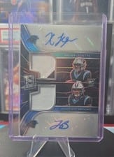 Xavier Legette / Jonathon Brooks 2024 Panini Spectra Dual Patch Autographs (Hyper) card