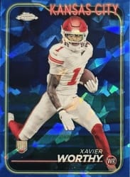 2024 Topps Chrome Sapphire Edition Base Set Xavier Worthy #208 card