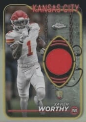 2024 Topps Chrome Topps Chrome Rookie Relics Xavier Worthy #CRR-XW card