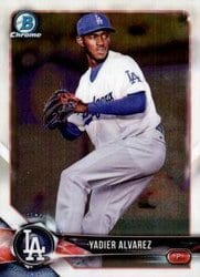 2018 Bowman Chrome Prospects Yadier Alvarez #BCP22 card