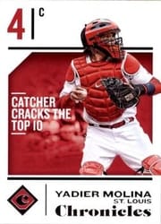 2018 Panini Chronicles Base Set Yadier Molina #9 card