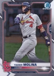 2021 Bowman Chrome Base Set Yadier Molina #99 card