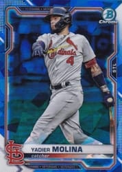 2021 Bowman Chrome Sapphire Edition Base Set Yadier Molina #99 card
