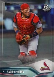 2021 Bowman Platinum Base Set Yadier Molina #97 card