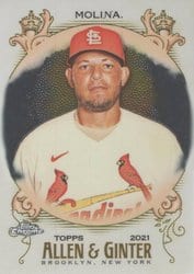 2021 Topps Allen & Ginter Chrome Base Set Yadier Molina #91 card