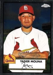 2021 Topps Chrome Platinum Anniversary Base Set Yadier Molina #208 card