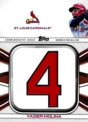 2022 Topps Player Number Jersey Medallions Yadier Molina #JNM-YM card