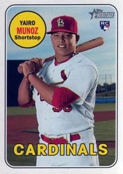 2018 Topps Heritage Base Set Yairo Munoz #592 card