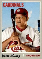 2019 Topps Heritage Base Set Yairo Munoz #312 card