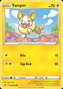 Sword & Shield Yamper #74 card