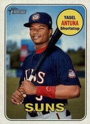 2018 Topps Heritage Minor League Base Set Yasel Antuna #95 card