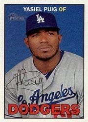 2016 Topps Heritage Base Set Yasiel Puig #410 card