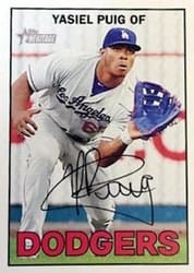 2016 Topps Heritage Base Set Yasiel Puig #410b card