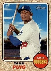 2017 Topps Heritage Base Set Yasiel Puig #398 card