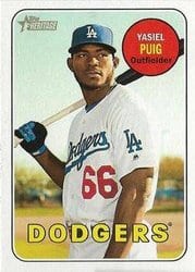 2018 Topps Heritage Base Set Yasiel Puig #327 card
