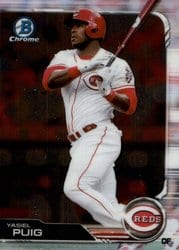 2019 Bowman Chrome Base Set Yasiel Puig #4 card