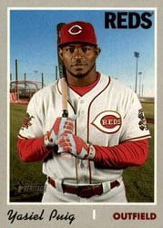 2019 Topps Heritage Base Set Yasiel Puig #541 card