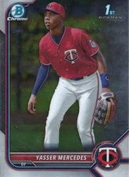2022 Bowman Chrome Prospects Yasser Mercedes #BCP-171 card