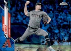 2020 Topps Chrome Update Sapphire Edition Base Set Yoan Lopez #U-57 card