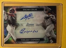 2022 Bowman Sterling Dual Refractor Autographs Yoelqui Cespedes / Oscar Colas #DRA-CC card