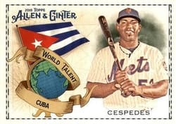 2018 Topps Allen & Ginter World Talent Yoenis Cespedes #WT-12 card