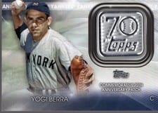 2021 Topps Update 70th Anniversary Logo Patches Yogi Berra #T70P-YB card