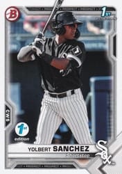 2021 Bowman 1st Edition Base Set Yolbert Sanchez #BP-40 card