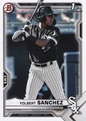 2021 Bowman Prospects Yolbert Sanchez #BP-40 card