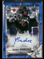 2021 Bowman Sapphire Edition Autographs Yolbert Sanchez #BSPA-YS card