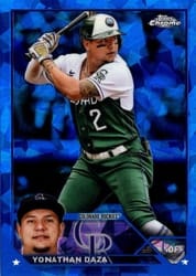 2023 Topps Chrome Sapphire Edition Base Set Yonathan Daza #122 card