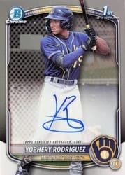 2025 Bowman Chrome Prospects Autographs Yophery Rodriguez #CPA-YR card