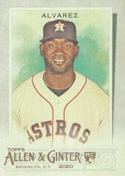 2020 Topps Allen & Ginter Base Set Yordan Alvarez #118 card