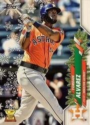 2020 Topps Holiday Base Set Yordan Alvarez #HW105d card