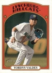 2021 Topps Heritage Minor League Base Set Yordys Valdes #180 card