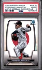 2023 Bowman Chrome WBC Flag Refractors Yoshinobu Yamamoto #WBC-51 card