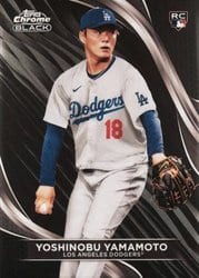 2024 Topps Chrome Black Base Set Yoshinobu Yamamoto #18 card