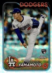 2024 Topps Chrome Logofractor Edition Base Set Yoshinobu Yamamoto #18 card