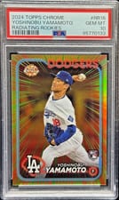 2024 Topps Chrome Radiating Rookies Yoshinobu Yamamoto #RR-16 card