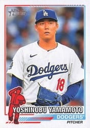 2025 Topps Heritage 1976 Redefined Yoshinobu Yamamoto #76R-23 card