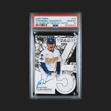 2026 Topps 75 Years of Topps Die-Cut Autographs Yoshinobu Yamamoto #75YA-YY card
