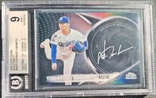 Yoshinobu Yamamoto 2026 Topps Chrome Black Paint It Autographs card