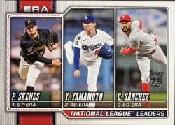 2026 Topps Base Set Yoshinobu Yamamoto/Paul Skenes/Cristopher Sánchez #203 card