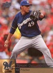 2009 Upper Deck Base Set Yovani Gallardo #213 card